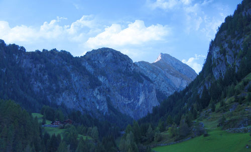 Panoramic view of landscape and mountains against sky