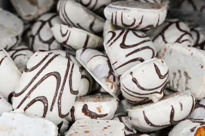 White biscuit in chocolate glaze in the box in supermarket