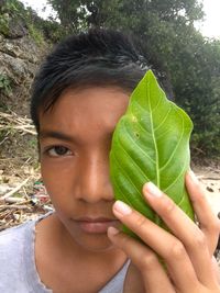 Close-up portrait of teenage girl