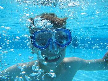 Man swimming in sea