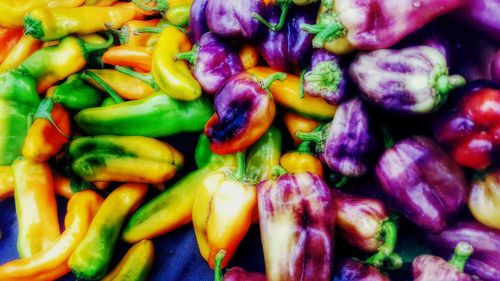 Full frame shot of multi colored vegetables for sale in market