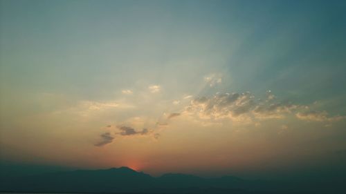 Low angle view of sky during sunset