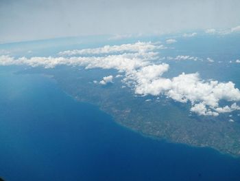 Aerial view of sea against sky