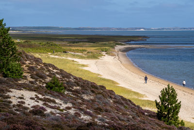 High angle view of beach against sky