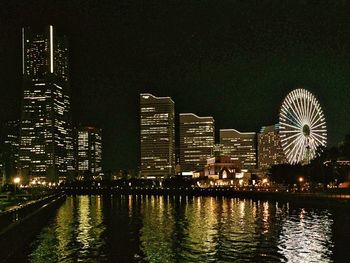 Illuminated city at night