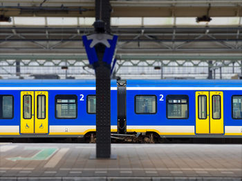 Train on railroad station