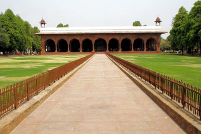 View of symmetric historical building