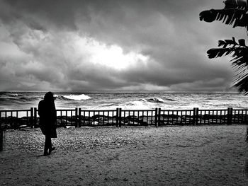 Scenic view of sea against cloudy sky