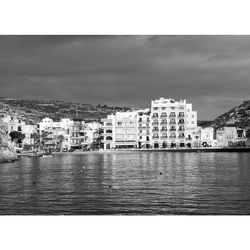 View of river with buildings in background