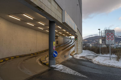 Empty road in city