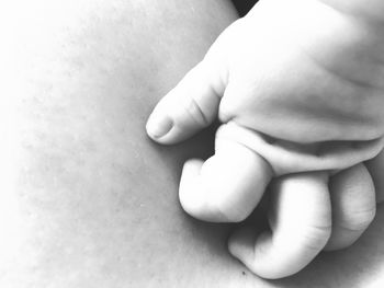 Close-up of baby hand