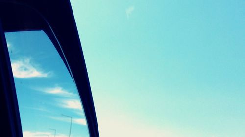 Low angle view of building against blue sky