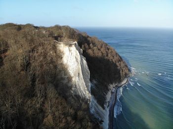 Famous koenigsstuhl, bright white chalk cliff on island rugia, germany