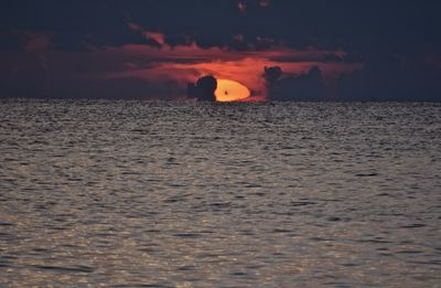 Scenic view of sea at sunset