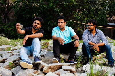 Young couple smiling