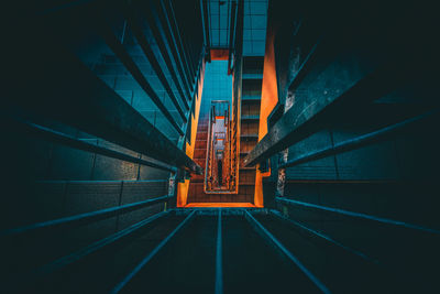 Directly above of spiral staircase