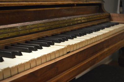 Close-up of piano keys