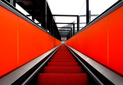 View of red escalator