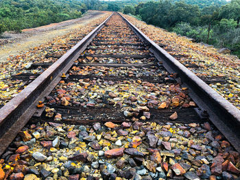 High angle view of railroad track