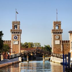 Low angle view of clock tower