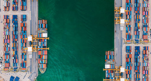 Panoramic view of pier at harbor