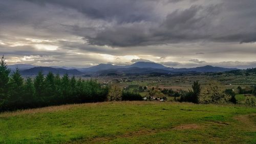 Scenic view of mountains against sky