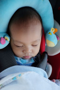 Close-up of cute baby sleeping