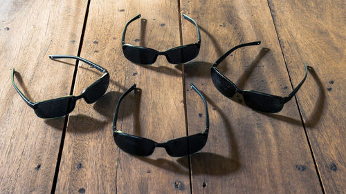 High angle view of sunglasses on table