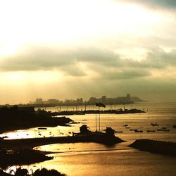 Scenic view of sea at sunset