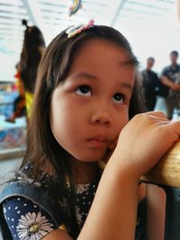 Close-up portrait of cute girl