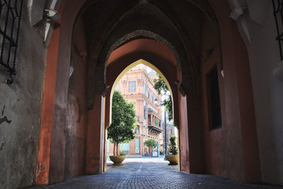 Empty alley amidst buildings