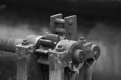 Close-up of rusty machinery