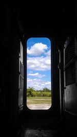 View of sky seen through window