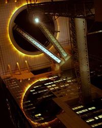 Low angle view of illuminated staircase