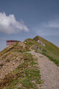 Built structure on land against sky