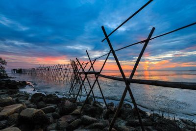 Scenic view of sea against sky at sunset