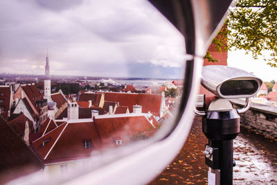 Close-up of coin operated binoculars