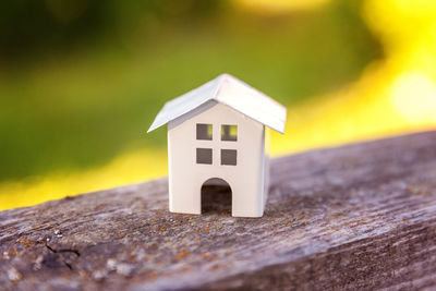 Close-up of model house