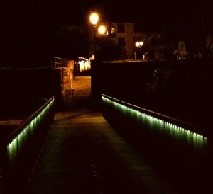 Illuminated building at night