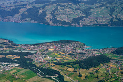 High angle view of city