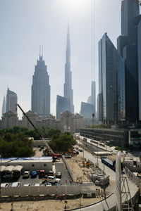 Construction site overlooking burj khalifa