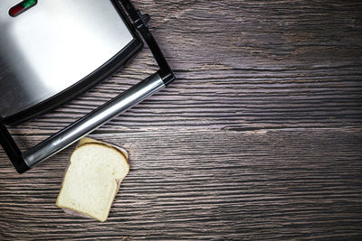 High angle view of objects on table