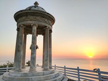 View of sea against sky during sunset