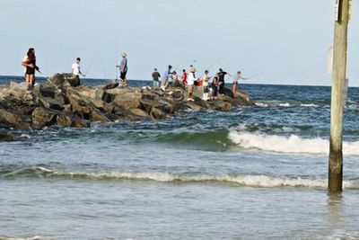 Tourists enjoying at beach