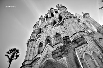 Low angle view of temple against sky