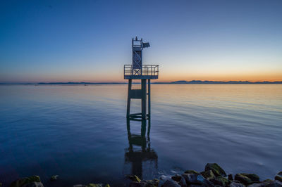 Scenic view of sea at sunset