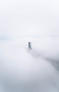 White building against sky during winter