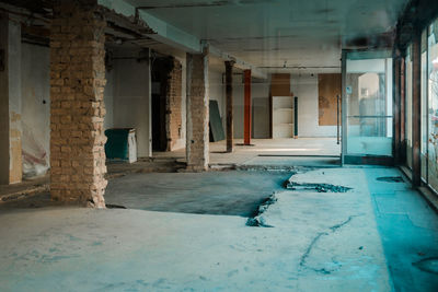 Empty corridor in abandoned building