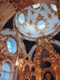 Low angle view of ceiling of cathedral