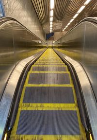 View of escalator in subway station